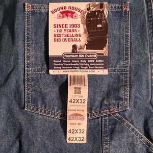 Men's Denim Bib Overalls 42 x 32